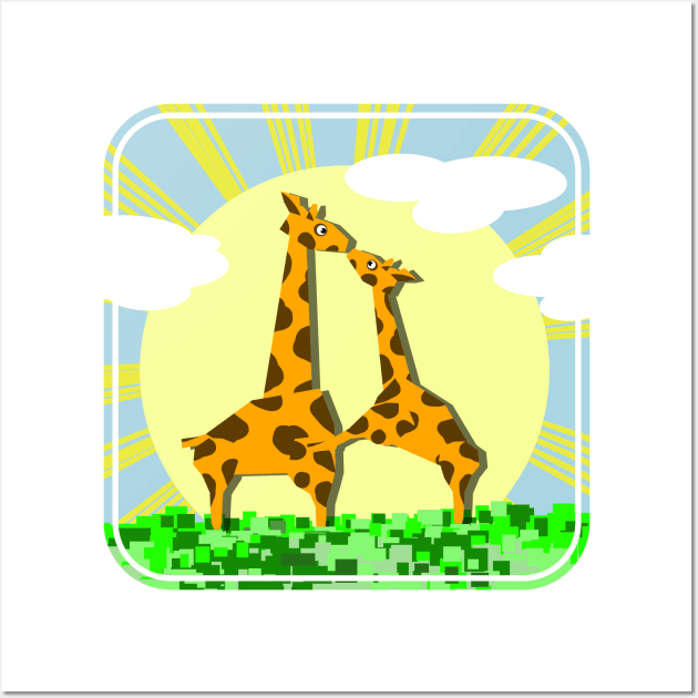 Cute giraffe Mom Wall Art by mailboxdisco